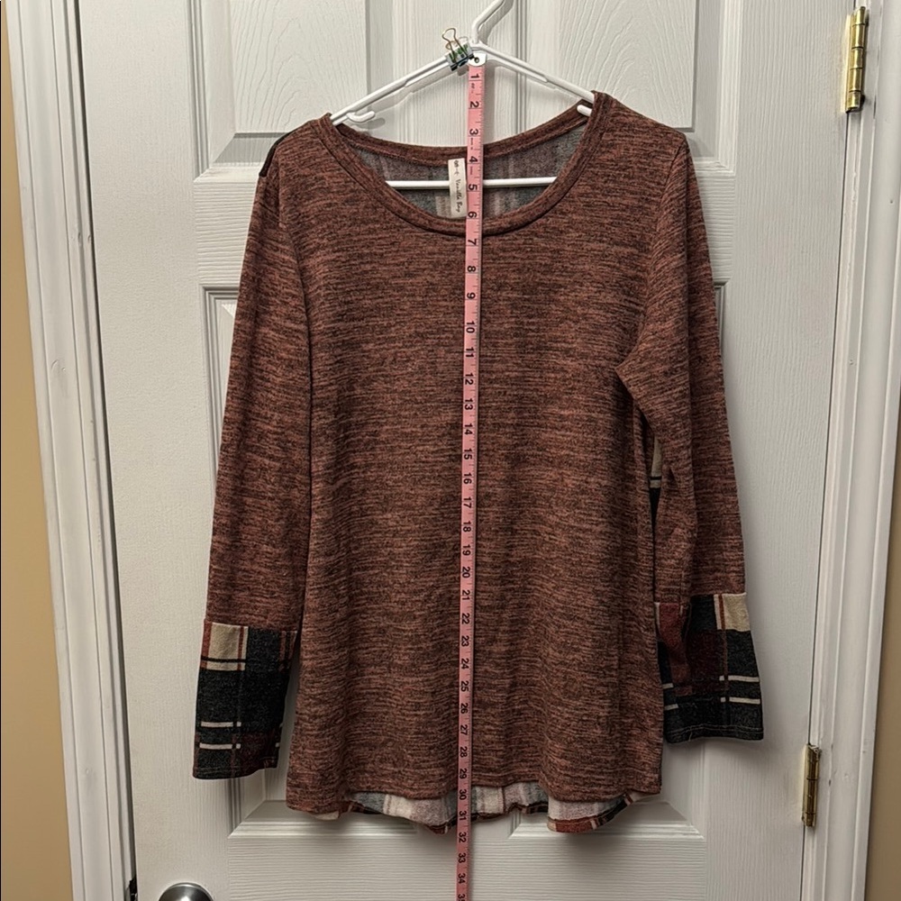 Women's Brown Long Sleeve Top